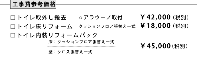 工事費参考価格