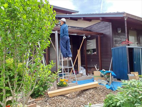 茅野市　テラス工事②