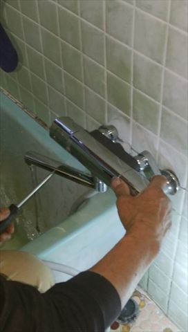 浴槽水栓　KVKサーモスタット付き混合水栓　FTB100KWTKO
