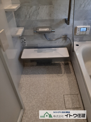 塩尻市お風呂リフォーム 完工 洗い場水栓金具