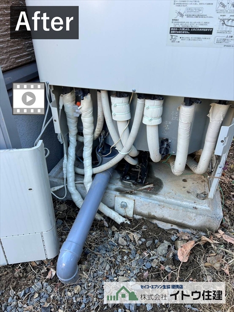 松本市エコキュート凍結防止帯取付工事