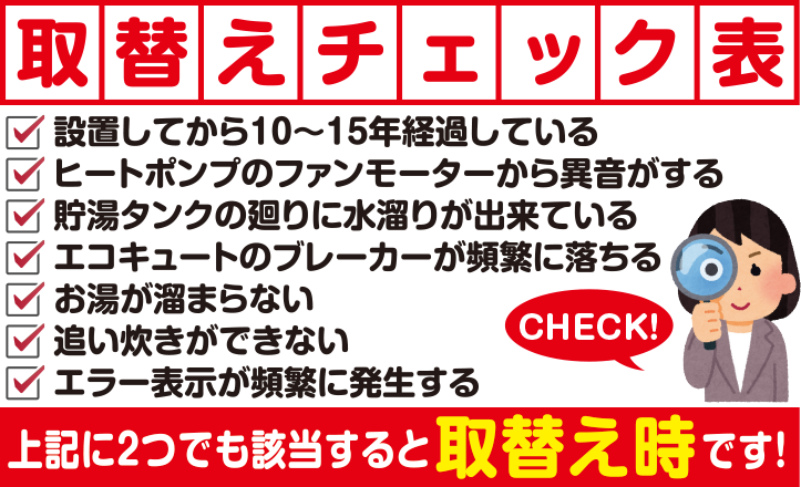 給湯器取替チェック表