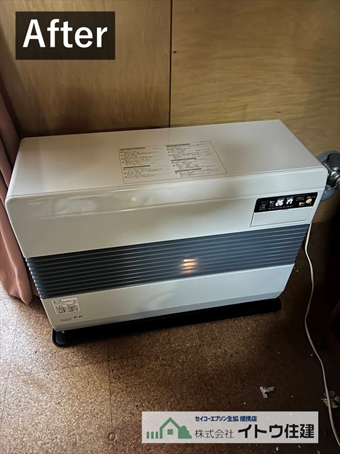 諏訪市FF式ファンヒーター交換工事1