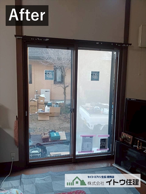 松本市内窓取り付け・勝手口交換工事1