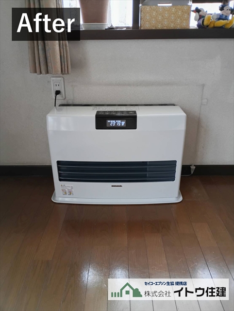 諏訪市FF暖房機交換　29年使用NationalOK-602EDからコロナFF-SG65SK