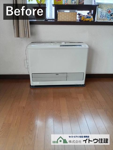 諏訪市FF暖房機交換　29年使用NationalOK-602EDからコロナFF-SG65SK